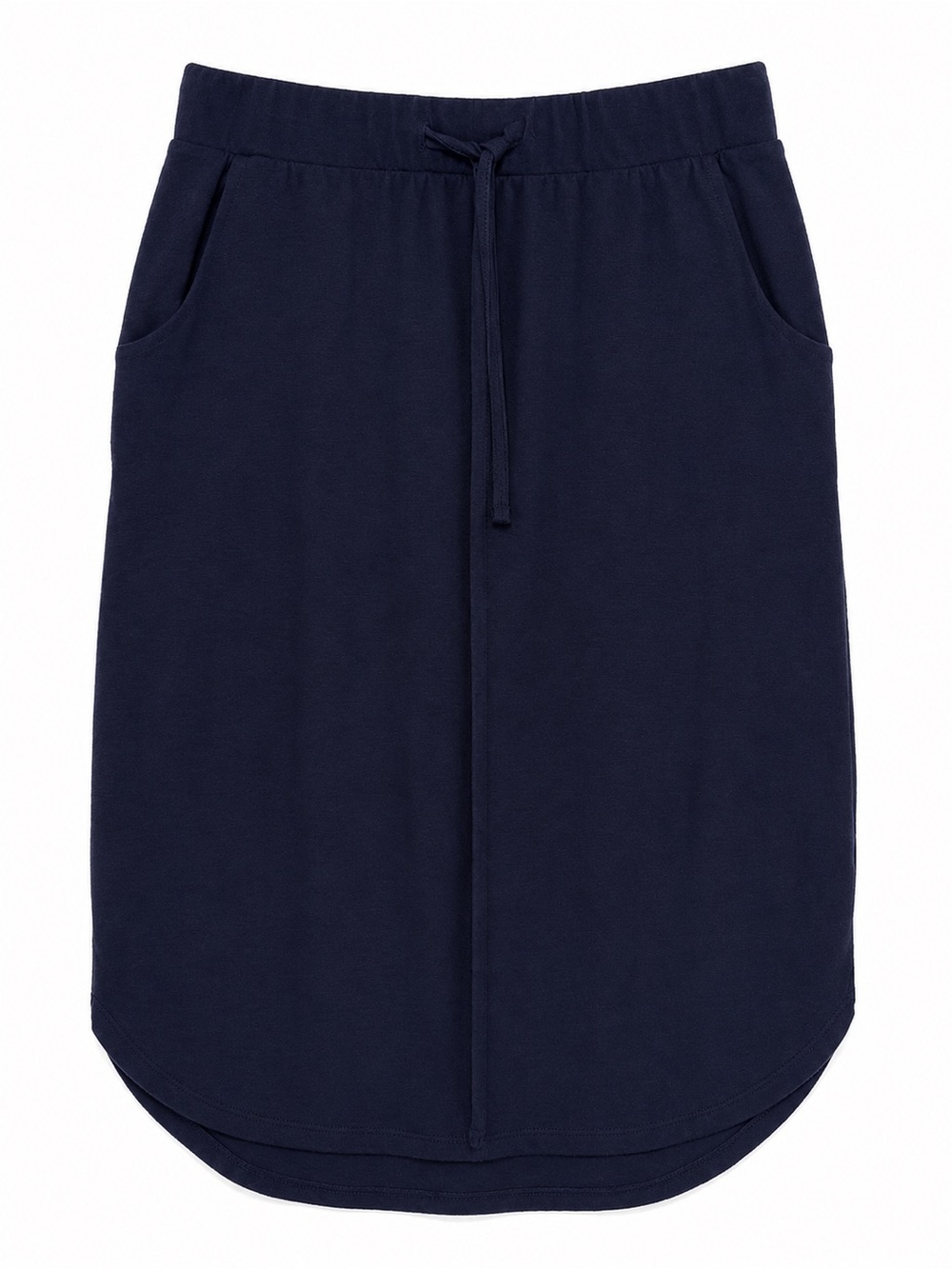Zenana Outfitters Navy High-Low Drawstring Pocket Skirt